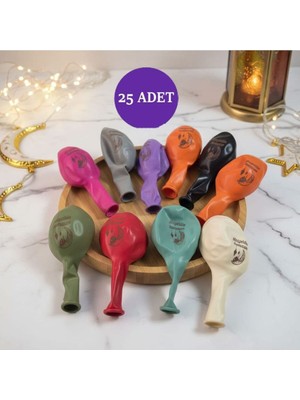 Feyza Design Hoş Geldin Ramazan Yazılı Çok Renkli Latex Balon 25 Adet