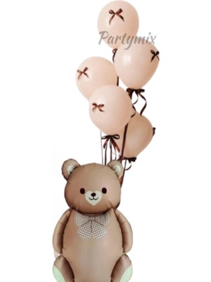 Feyza Design Krem Renkli Balon 10 Adet Deniz Kumu Balon ve Fiyonk Hediye