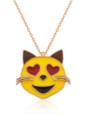 Epilons 925 Ayar Gümüş Gözlü Emoji Kadın Gümüş Kolye PT2610802 (1021)