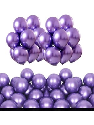 Feyza Design Mor Krom Balon 50'li Doğum Günü Parti Balon Paketi