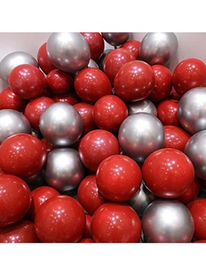 Feyza Design Krom ve Metalik Renkli 50'li Balon Seti ve Balon Zinciri