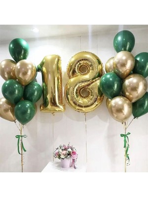 Feyza Design 18 Yaş Doğum Günü Bej Balon Seti - Şişirilebilir