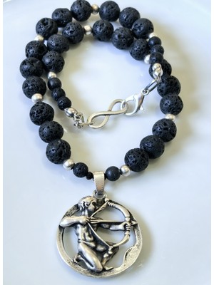 Yay Burcu Lav Taşı Gümüş Kaplama Kolye – Thinblack® Burç Serisi