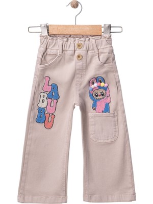 Mini Trends Pantolon Kız Çocuk Açık Kahve Renk Labubu