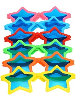 LTG Nova Büyük Yıldız Parti Gözlüğü Karışık 12 Adet