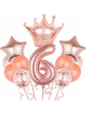 Feyza Design Mini Party Store Kral Taç Doğum Günü Seti - Mor Balonlar