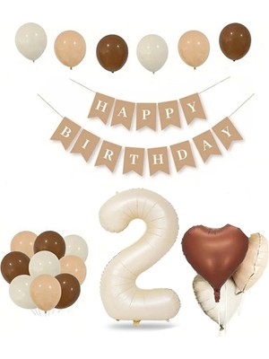 Feyza Design Retro 2 Yaş Doğum Günü Mavi Balon Seti