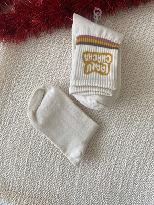 Dündar Yazı Detaylı Kadın Pamuklu Kolej Çorap 4'lü Paket