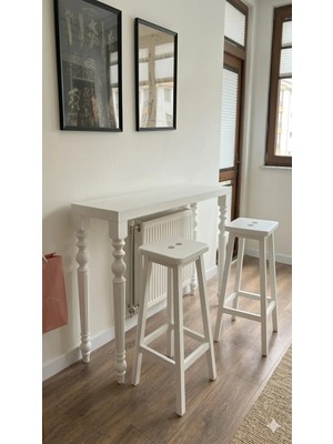 Modüler Ekipman %100 Masif Çam Ağacı Ahşap Bar Masası | Mutfak Adası, Kahve Köşesi, Yemek Masası, Oturma Odası