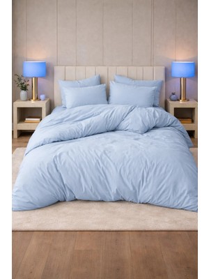 More Home Tek Kişilik Yorgan Kılıfı + Yastık Kılıfı (Çarşafsız) Mavi