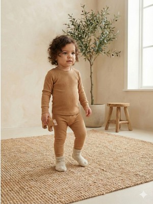 tinytrends %100 Pamuk Erkek Bebek&çocuk  Zıbınlı Body ve Pantolon 2'li Takım