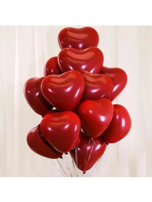 Feyza Design Kırmızı Kalp Lateks Balonlar - 40 Adet