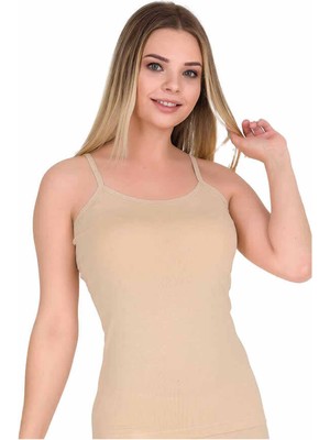 Kadın Ip Askılı Pamuk Likralı Atlet Ten 2128B