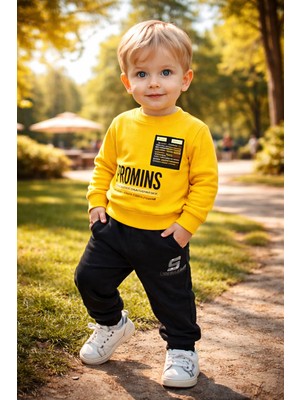 Almira Anne Bebek Kalın Sarı Sweatshirt Çocuklar Için Uzun Kollu ve Kışlık