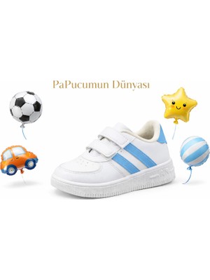 papucumun dünyası Günlük Bebek Çocuk Sneaker Cırt Cırt Bantlı Spor Ayakkabı Yürüyüş Ayakkabısı