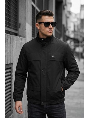 Oksit Trend Style Slim Fit Suya Dayanıklı Erkek Mevsimlik Ceket - Fermuarlı ve Cepli