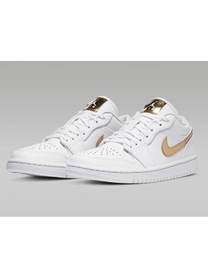 Nike Air Jordan 1 Low Gold Metallic Swoosh CZ4776-100