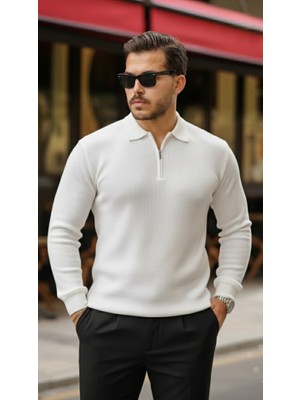 Wmpulse Erkek Selanik Örme Yakalı Uzun Kollu Triko