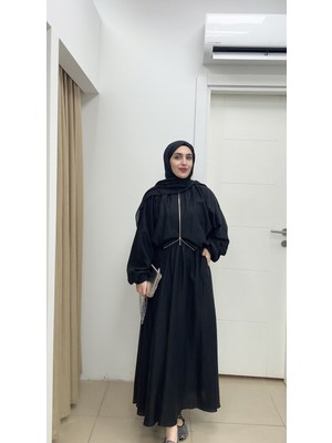 By Esma Eser Balon Kol Taşlı Etekli Takım Siyah