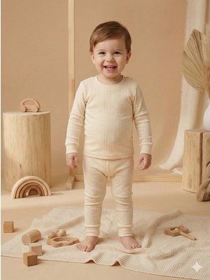 tinytrends %100 Pamuk Erkek Bebek&çocuk  Zıbınlı Body ve Pantolon 2'li Takım