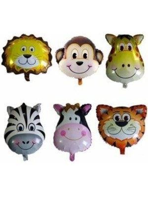 Feyza Design 6'lı Çok Renkli Folyo Balon Seti Safari Etkinlikleri Için