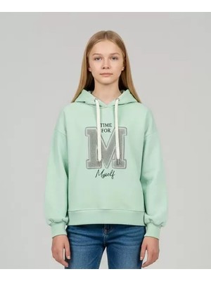 Alg KIZ ÇOCUK 3 İPLİK ŞARDONLU SÜZENE NAKIŞ İŞLEMELİ SWEATSHIRT