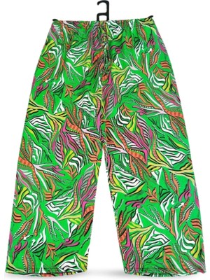 Ithal Viskon Geniş Paça Şık Etnik Otantik Desenli Pantolon - Royaleks - Desen5