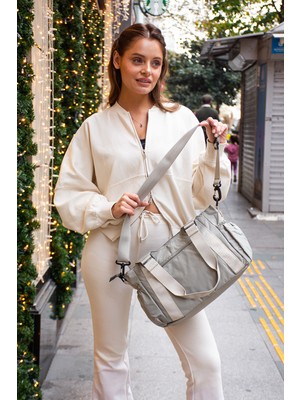 Sanmorris 6018 Kadın Suya Dayanıklı Paraşüt Kumaş El Omuz Çantası Kol Çantası Çapraz Çantası