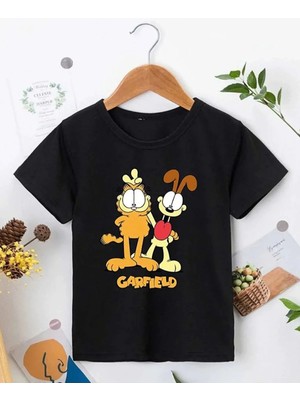 Tarz Yeri Çocuk Unisex Baskılı T-Shirt - Siyah