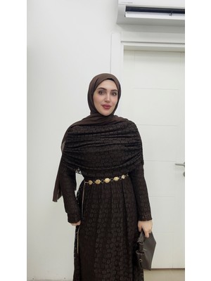 By Esma Eser Dantel Elbise - Kahverengi