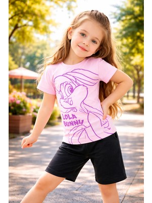 Almira Anne Bebek Kız Çocuk Pembe Tişört 2-8 Yaş Renkli ve Konforlu Giyim