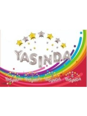 Feyza Design Yıldızlı Yasında Gümüş Set Folyo Balon 1 Adet