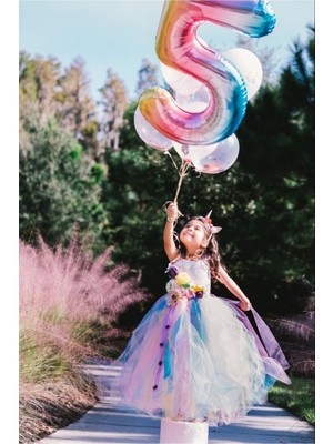 Feyza Design 5 Yaş Renkli Rakam Balon Dev Boy - Eğlence ve Parti Malzemeleri
