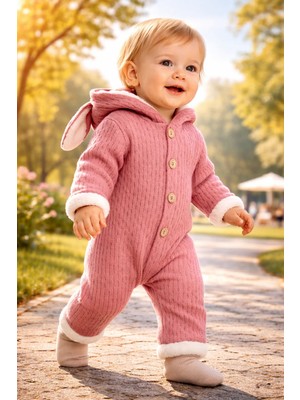 Almira Anne Bebek Bebek Kız Tulum ve Polar Kumaş ile Rahat Günlük Giyim