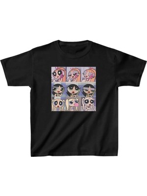 Tarz Yeri Çocuk Unisex Baskılı T-Shirt - Siyah