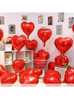 Feyza Design 10’lu Kalp Folyo Balon Seti – 18 Inç | Kırmızı, Gold, Gümüş, Pembe Renk Seçeneği
