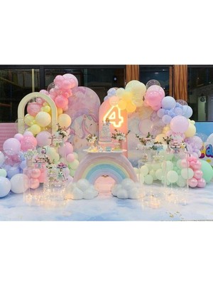 Feyza Design 100 Adet Renkli Balon ve 5mt Balon Zinciri Seti