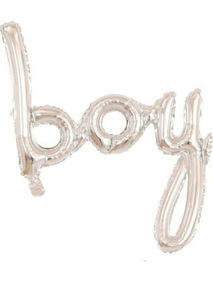 Feyza Design Gümüş Boy Yazılı Folyo Balon 40'' - Parti Malzemeleri