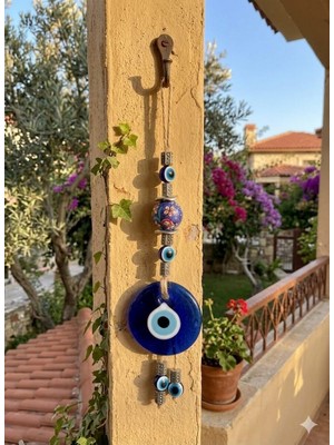Akfecan Cam Nazar Boncuğu Duvar Süsü
