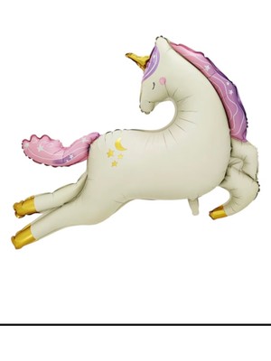 Feyza Design Kahverengi Folyo Unicorn Balon 115 cm - Eğlence ve Parti Malzemeleri