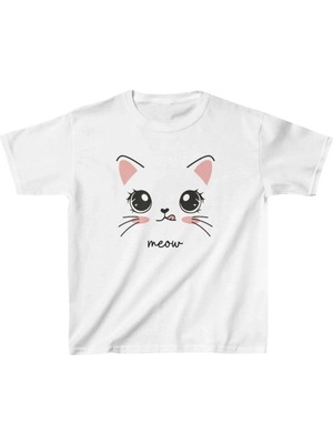 Unisex Çocuk Baskılı T-Shirt - Beyaz