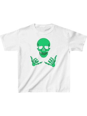 Tarz Yeri Unisex Çocuk Baskılı T-Shirt - Beyaz