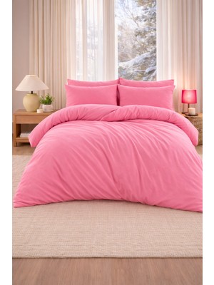 More Home  Çift Kişilik Yorgan Kılıfı + Yastık Kılıfı  (Çarşafsız) Fuşya
