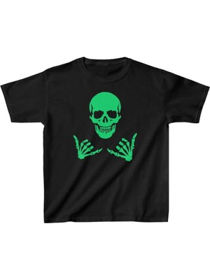 Tarz Yeri Unisex Çocuk Baskılı T-Shirt - Siyah