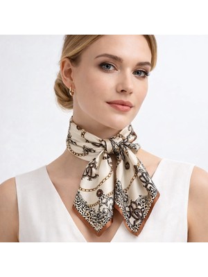 Bermody Kadın Bandana Fular 50X50 Kare Eşarp Rayon Italyan Dikişli Boyun Fuları Saç Bandana