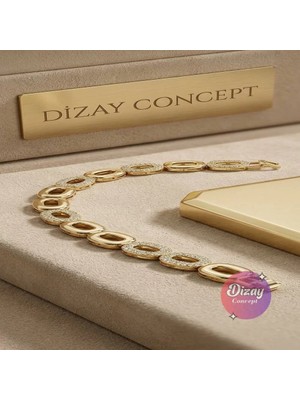 Dizay Concept Xuping Seri Gold Bileklik Oval Zirkon Taşlı Bileklik