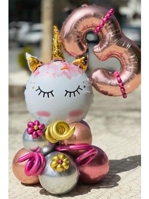 Feyza Design Pembe Renkli Rakam Balon Seti - Kolay Kurulum ve Parlaklık