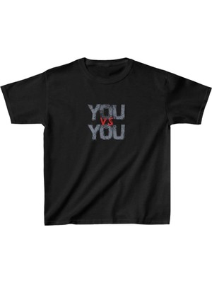 Tarz Yeri Unisex Çocuk Baskılı T-Shirt - Siyah