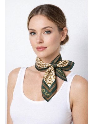 Bermody Kadın Bandana Fular 50X50 Kare Eşarp Rayon Italyan Dikişli Boyun Fuları Saç Bandana