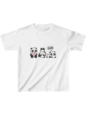 Tarz Yeri Unisex Çocuk Baskılı T-Shirt - Beyaz